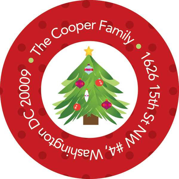 Joyful Christmas Tree Christmas Address Labels