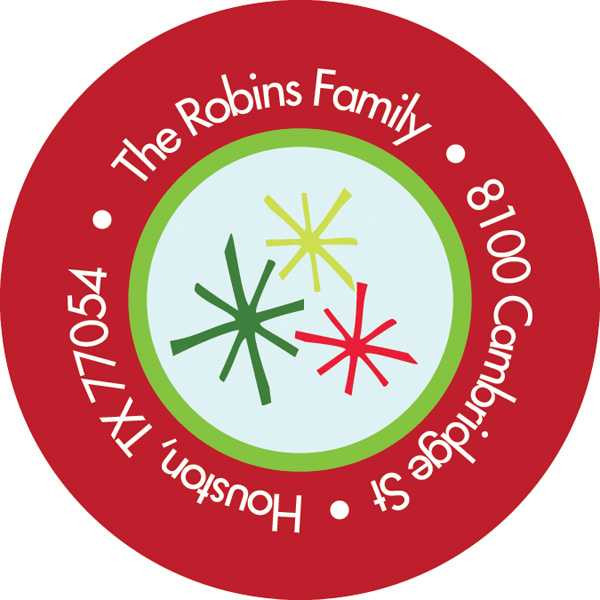 Merry Mod Stars Christmas Address Labels