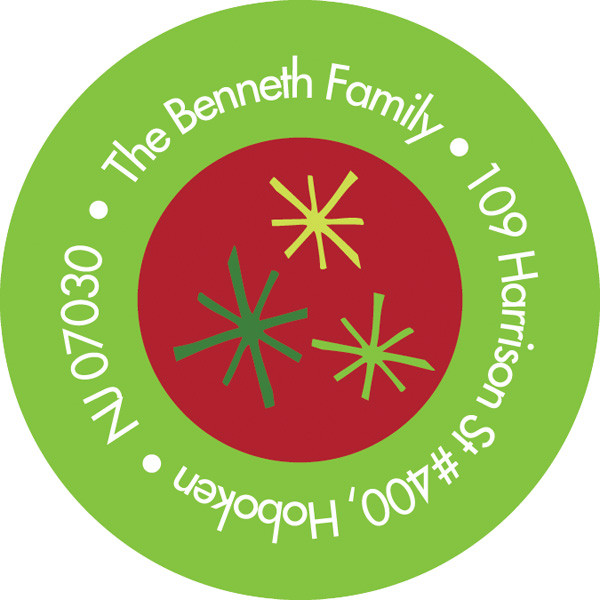 Merry Trendy Stars Christmas Address Labels