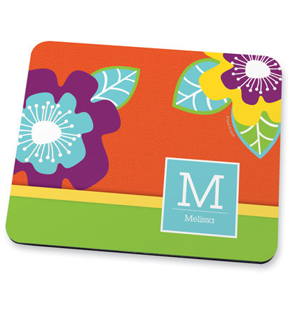 Modern orange blooms Mouse Pad