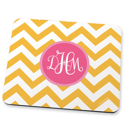 Classic yellow chevron Mouse Pad