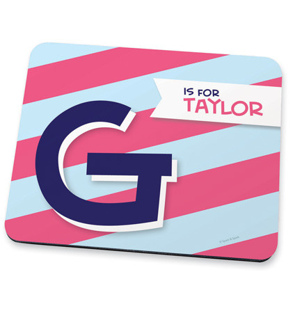 Double Initial Stripes blue Mouse Pad