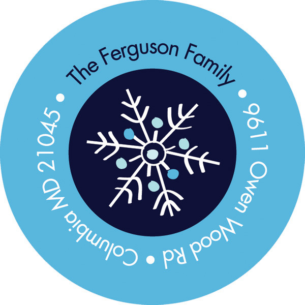 Floating Snowflakes Christmas Address Labels