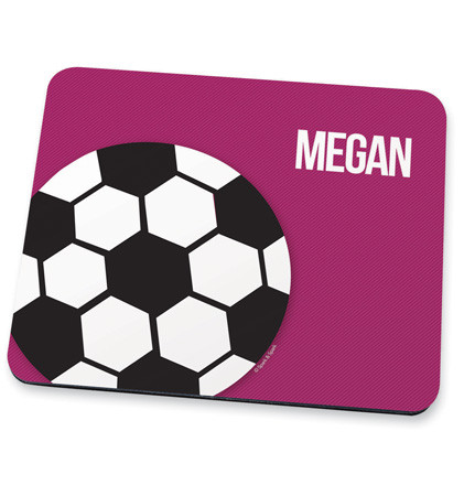 Girl Soccer Fan Purple Mouse Pad