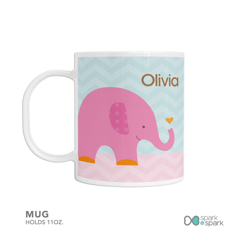 Sweet Pink Elephant Kids Plates