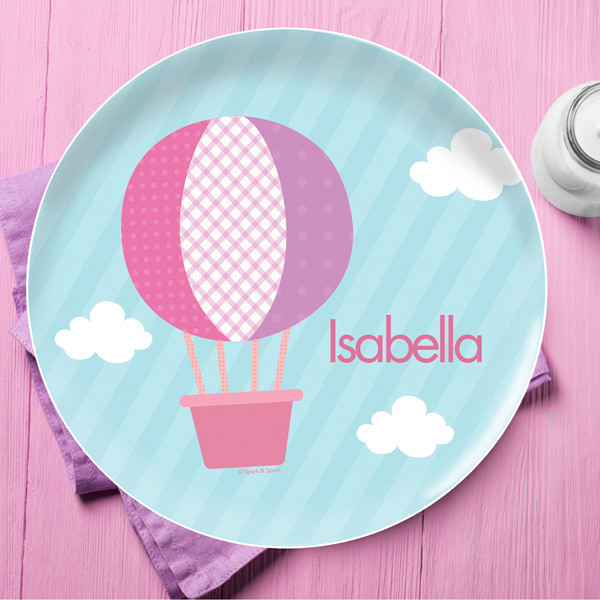 Pink Hot Air Balloon Kids Dinnerware