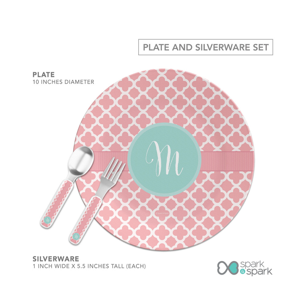Pretty Pink Quatrefoil Kids Plates