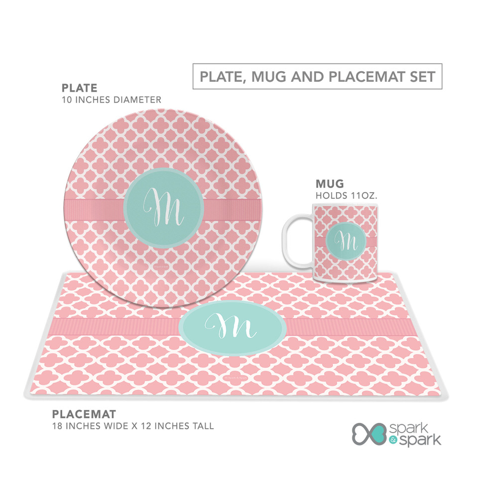 Pretty Pink Quatrefoil Kids Plates
