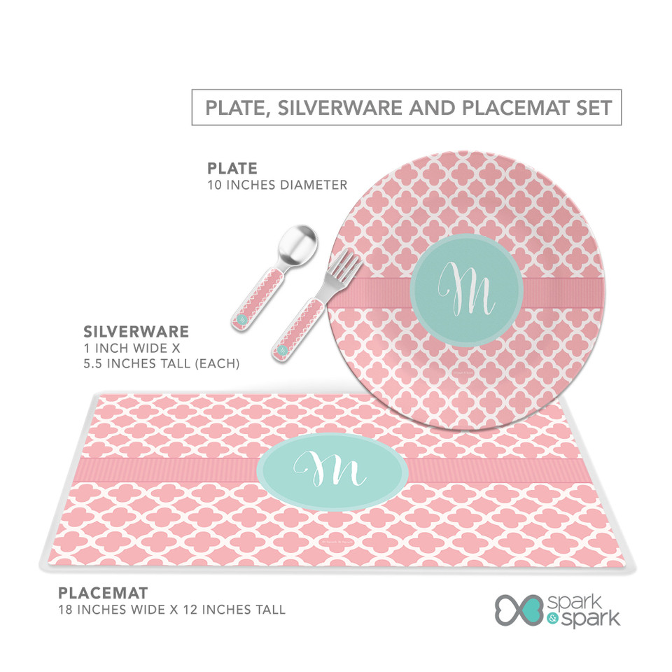Pretty Pink Quatrefoil Kids Plates