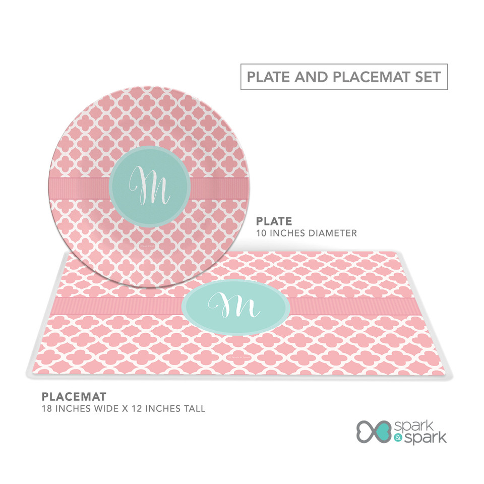 Pretty Pink Quatrefoil Kids Plates