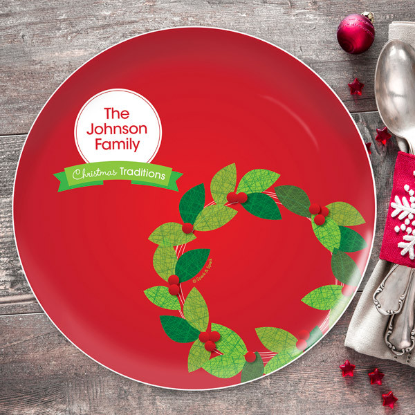 A Modern Wreath Christmas Plate