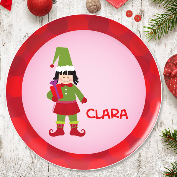 Cute Elf Girl Kids Plate