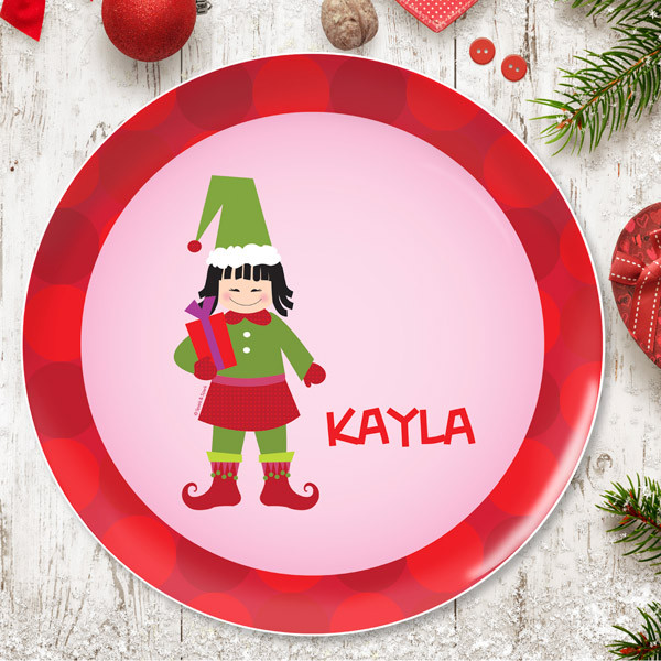 Cute Elf Girl Kids Plate