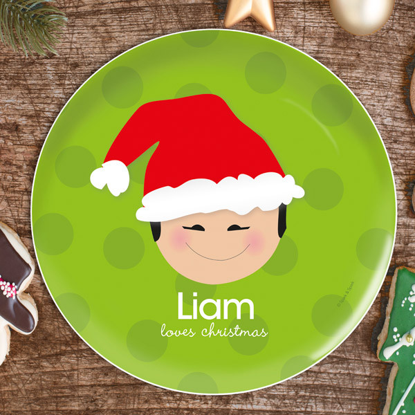 Santa's Hat Boy Kids Plate