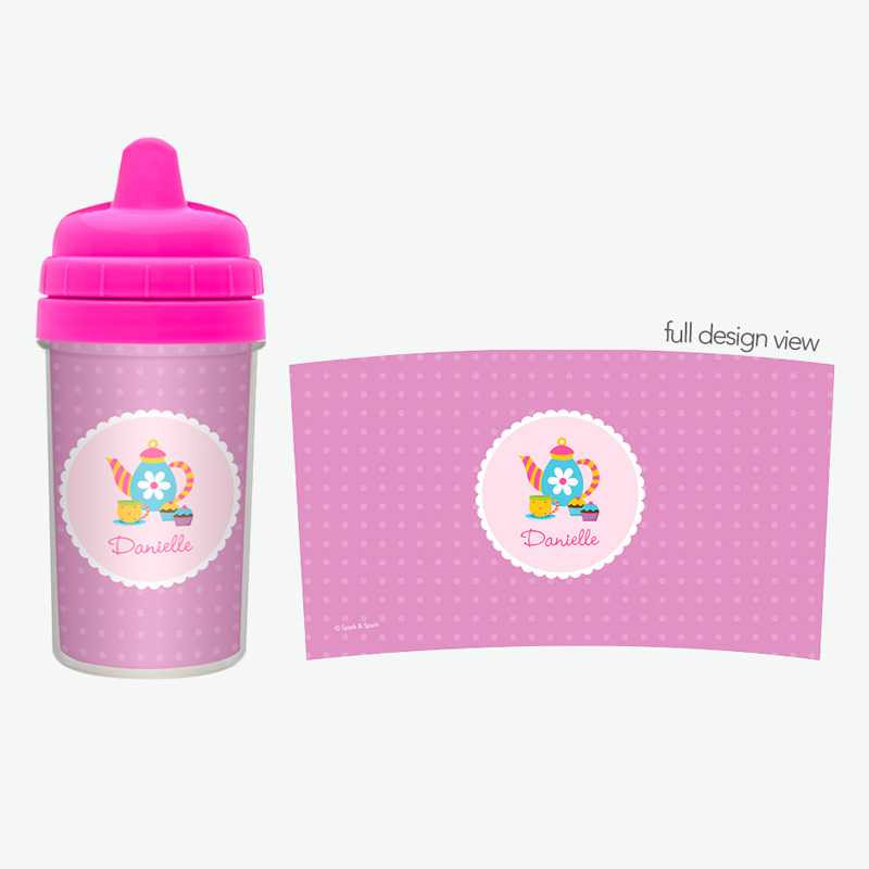 Cute No Spill Cup with Tea Time Design