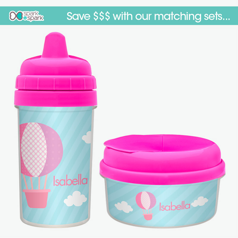 No Spill Sippy Cup with Hot Air Balloon