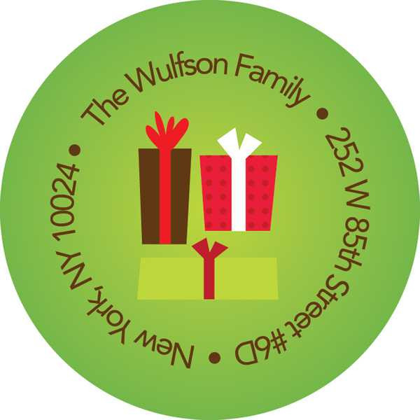 Xmas Gifts Green Christmas Address Labels
