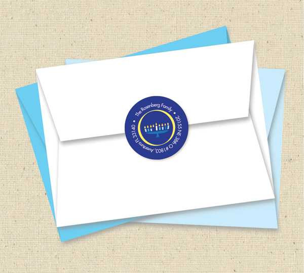 Hanukkah Menorah Address Label