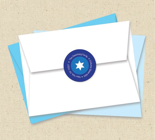 Bold Stripes W Dreidels Address Label