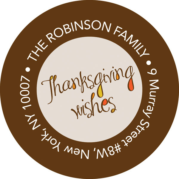 Thanksgiving Wishes Holiday Labels