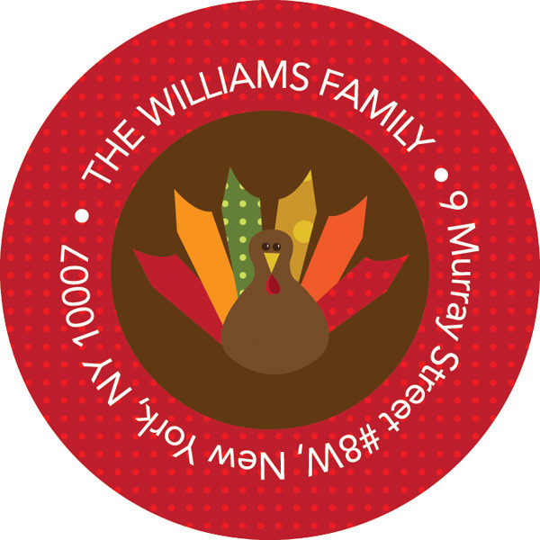 Bold Turkey Personalized Holiday Labels