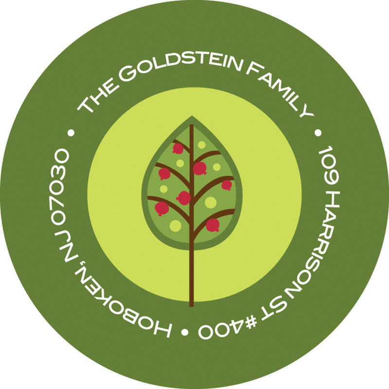 Three Pomegranate Trees Label