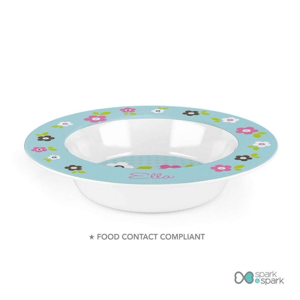 Preppy Flowers Blue Bowl