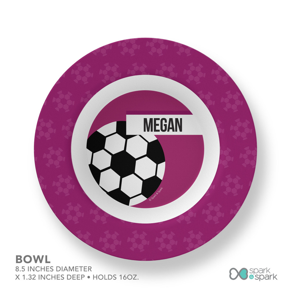 Girl Soccer Fan Purple Kids Bowl