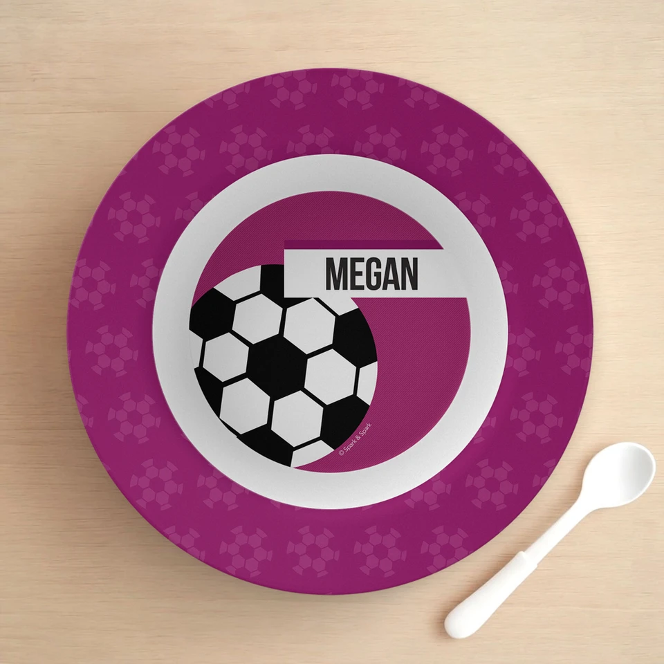 Girl Soccer Fan Purple Kids Bowl