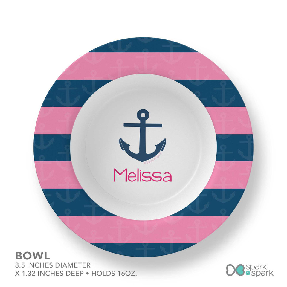 Let's Sail Pink Kids Bowl