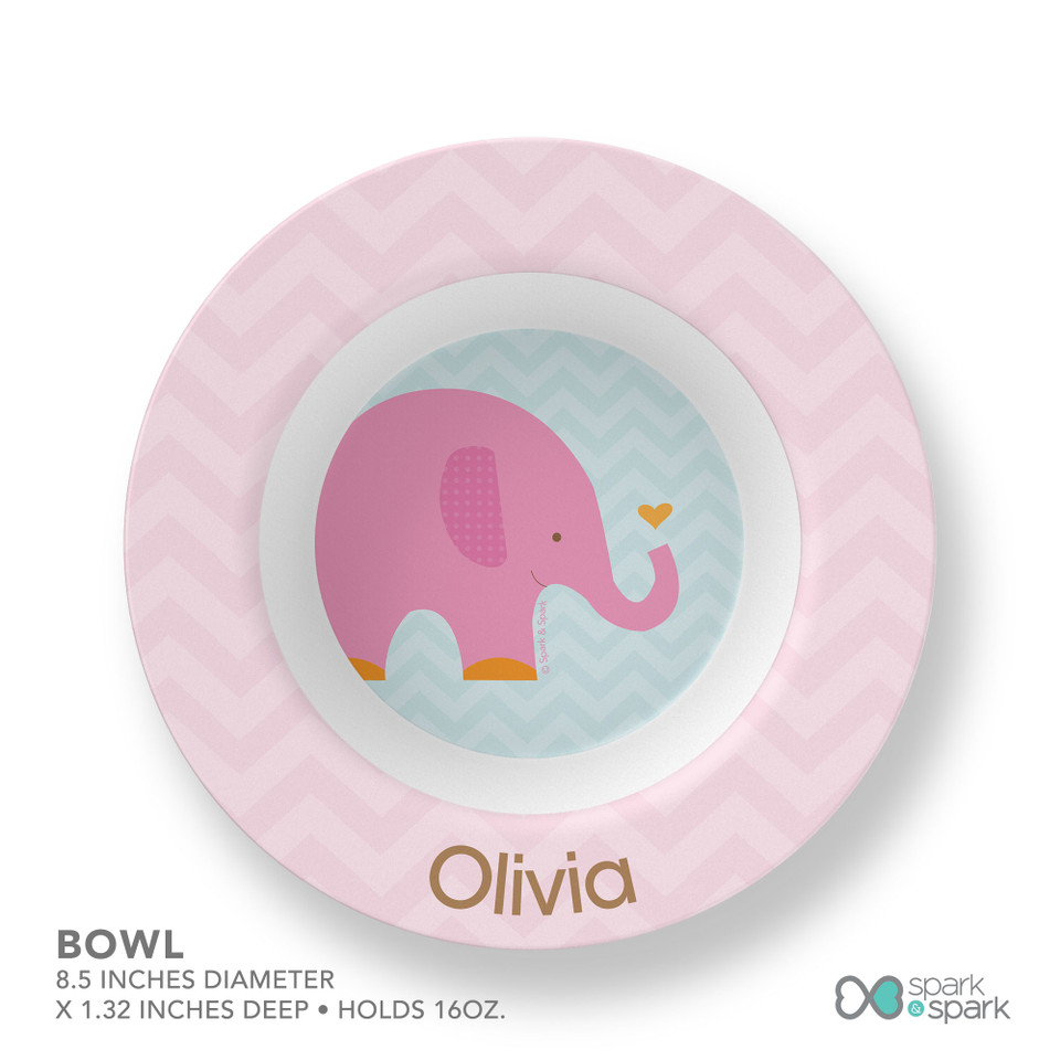 Sweet Pink Elephant Kids Bowl