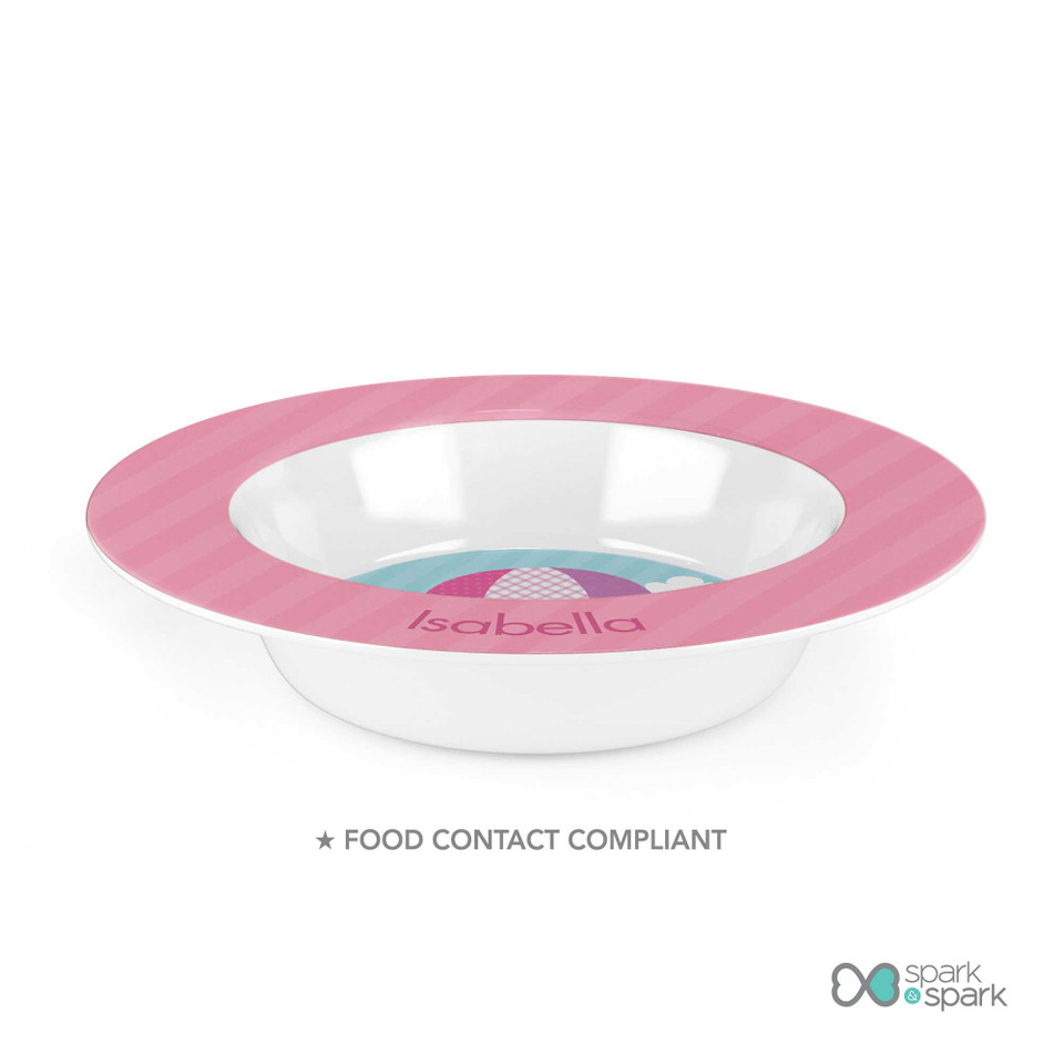 Pink Hot Air Balloon Kids Bowl