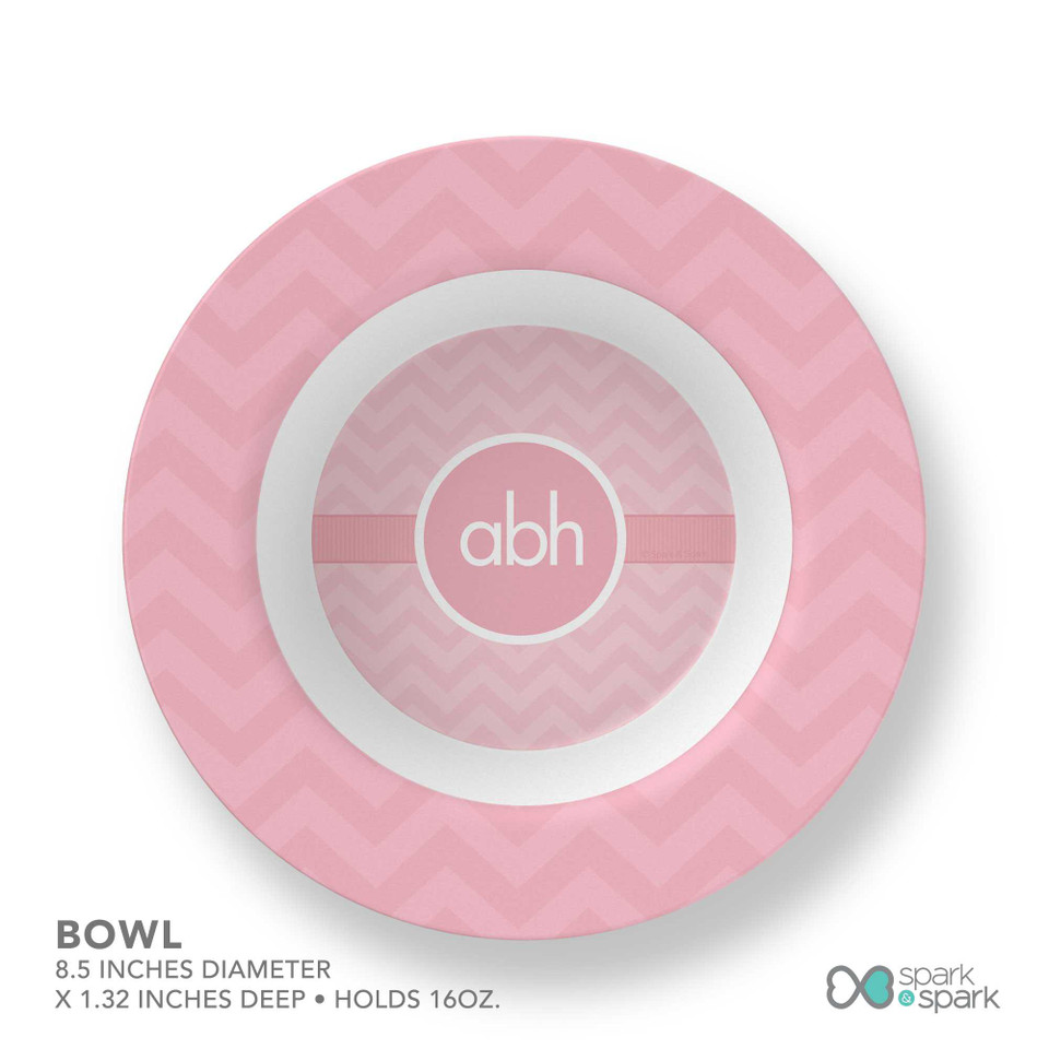 Initials on Chevron Kids Bowl