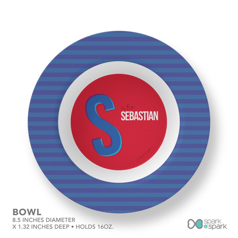 Double Initial Red Kids Bowl