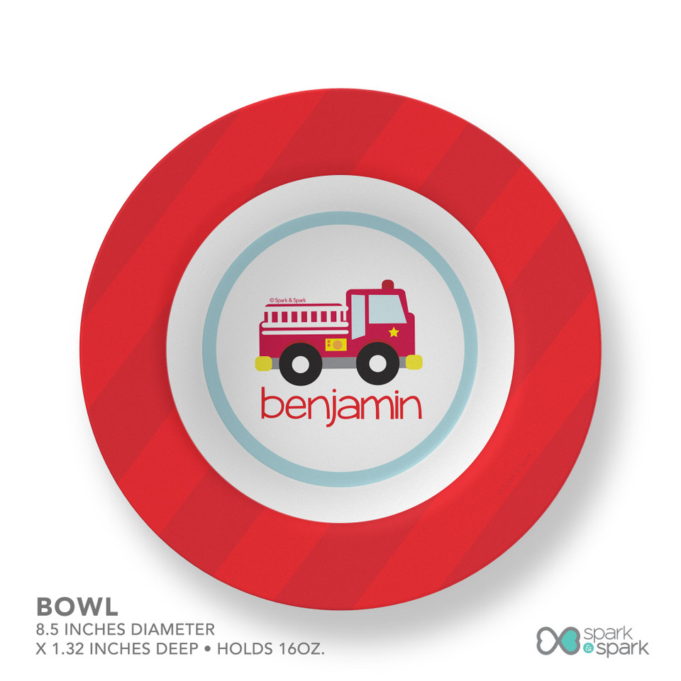 Cute Little Fire Truck Kids Bowl