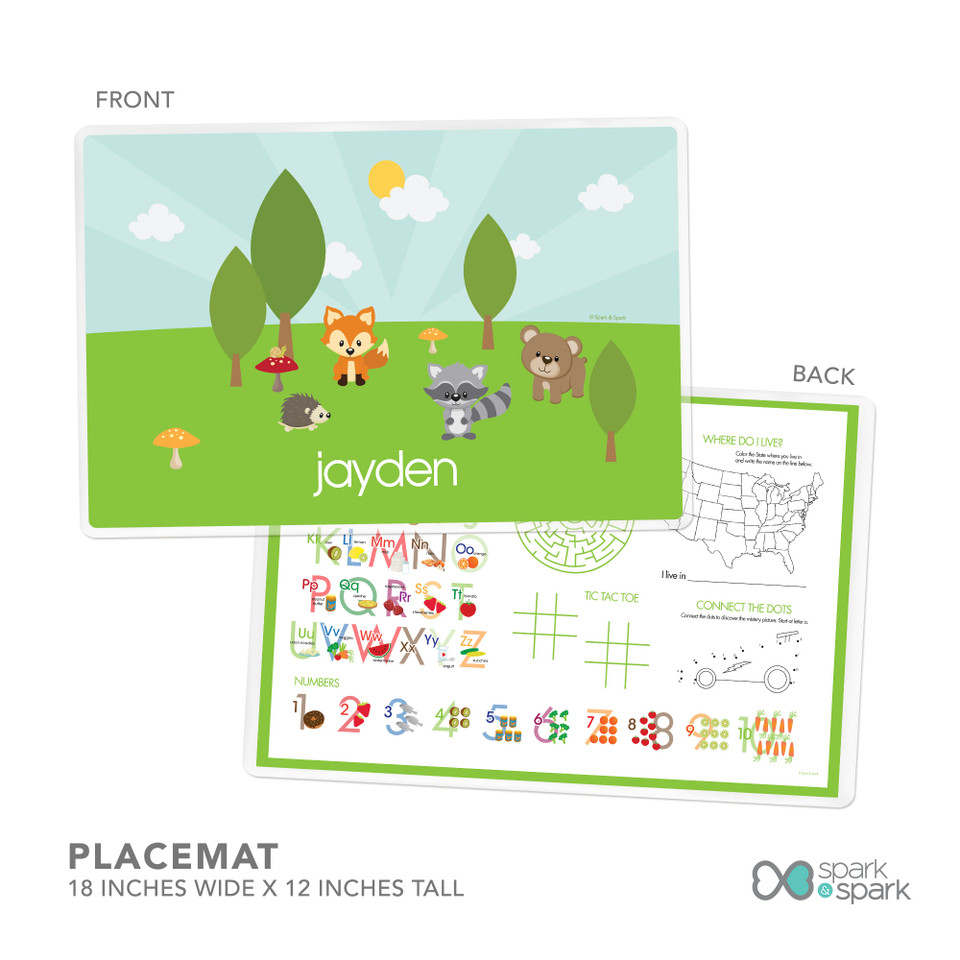 Cute Animals In The Forest Kids Plate