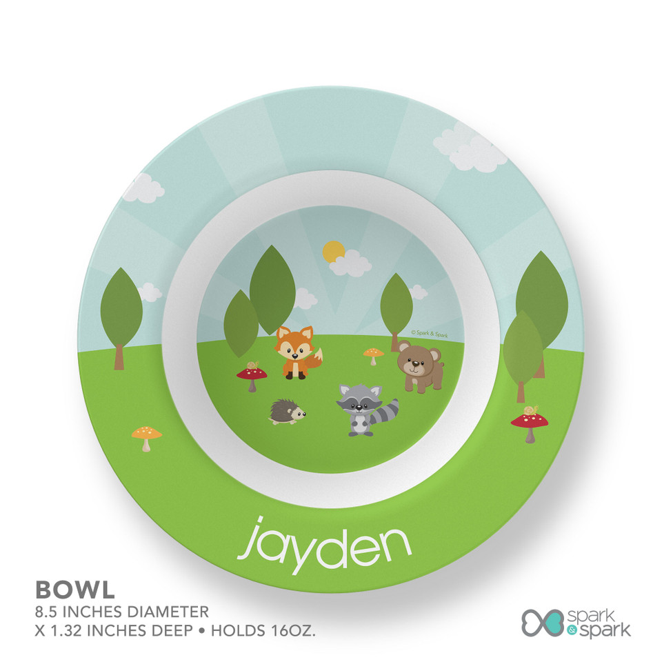 Cute Animals In The Forest Kids Plate