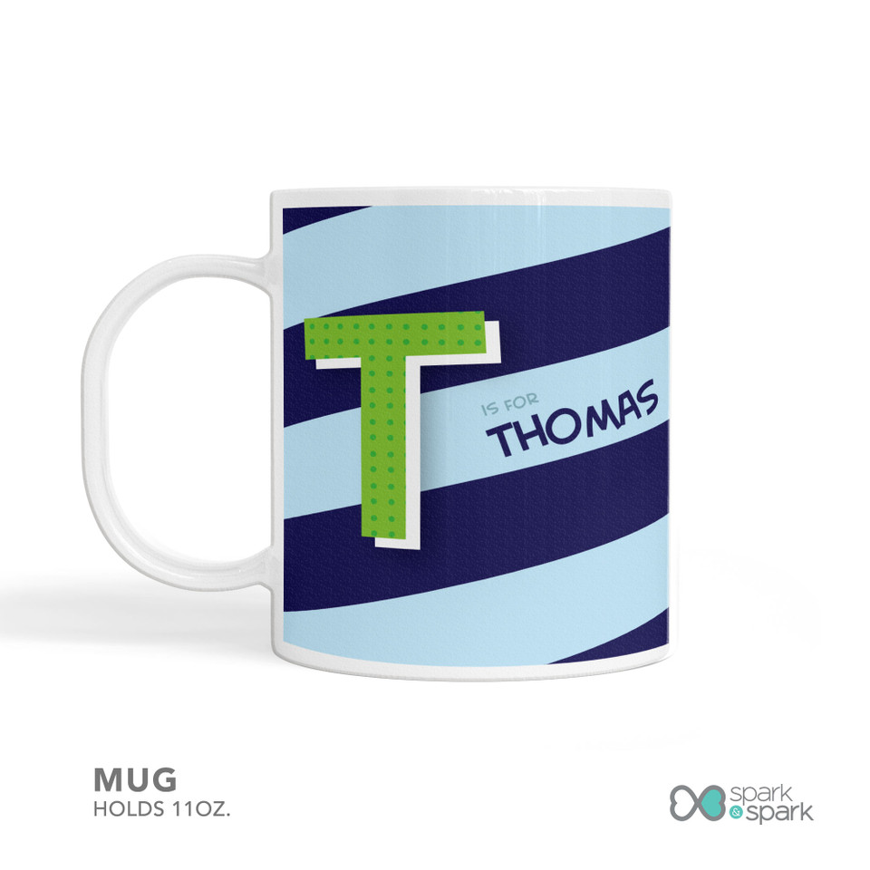 Brilliant Initial Blue Kids Plate