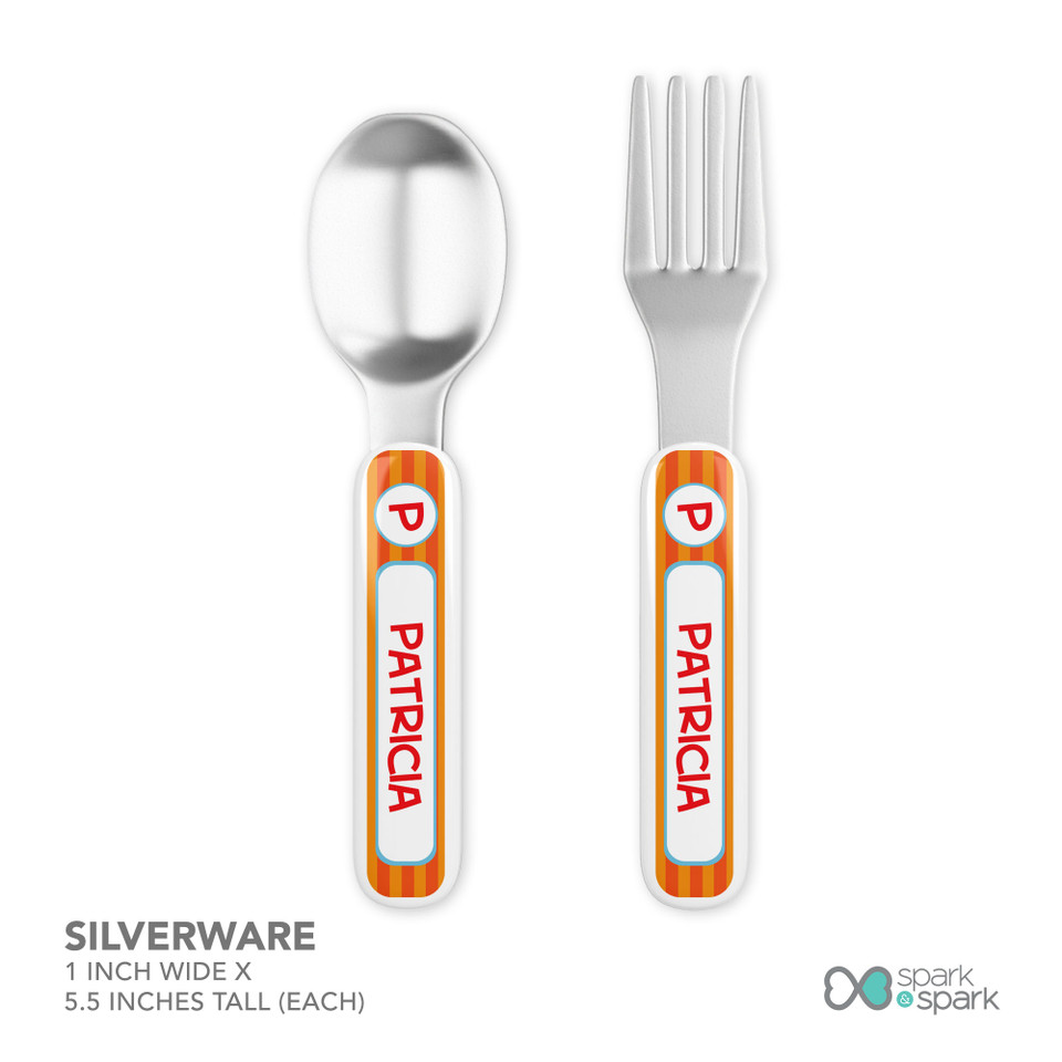 Fun Initials Orange Kids Plate