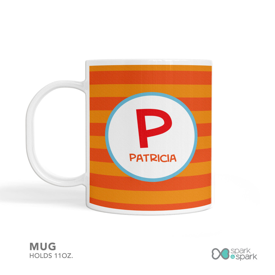 Fun Initials Orange Kids Plate