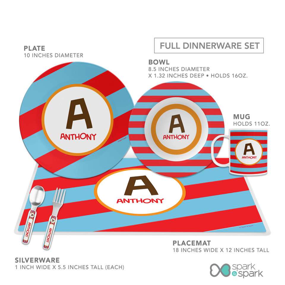 Fun Initials Red Kids Plate