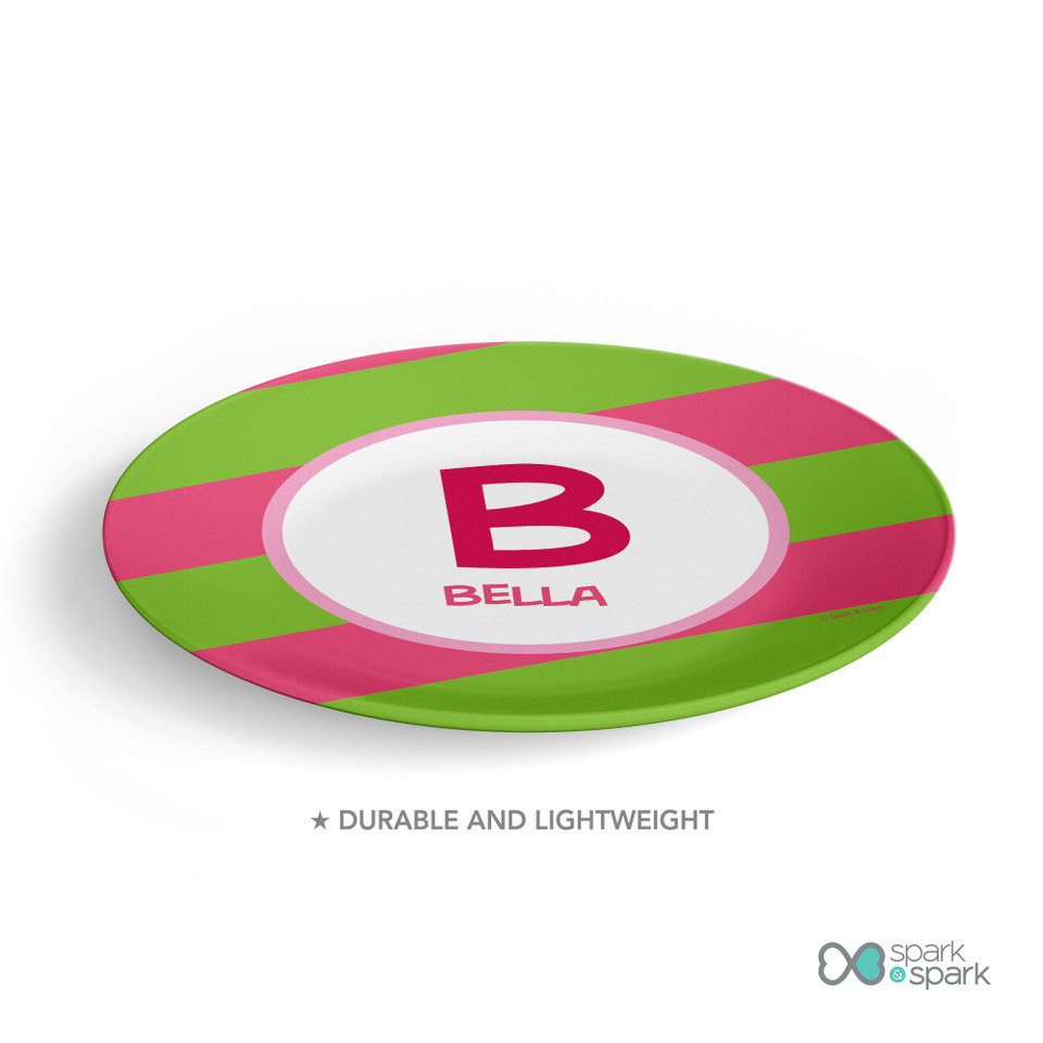 Fun Initials Pink Kids Plate