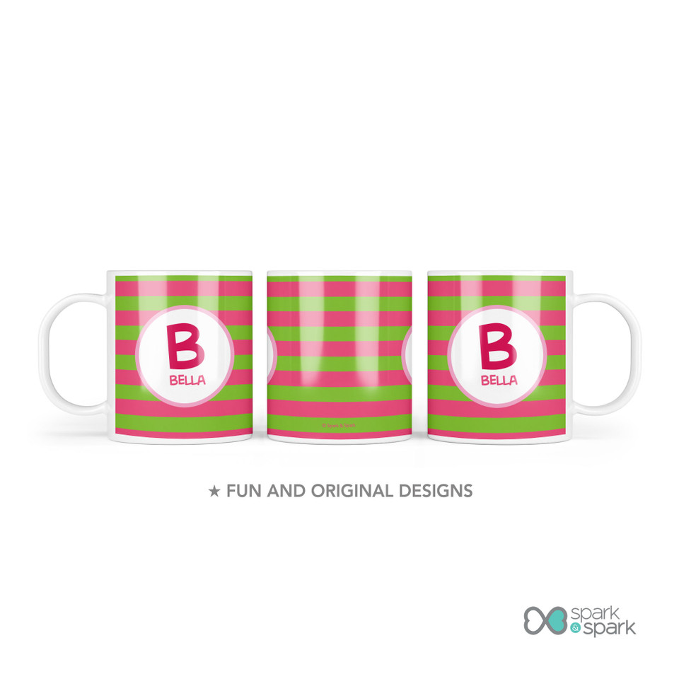 Fun Initials Pink Kids Plate