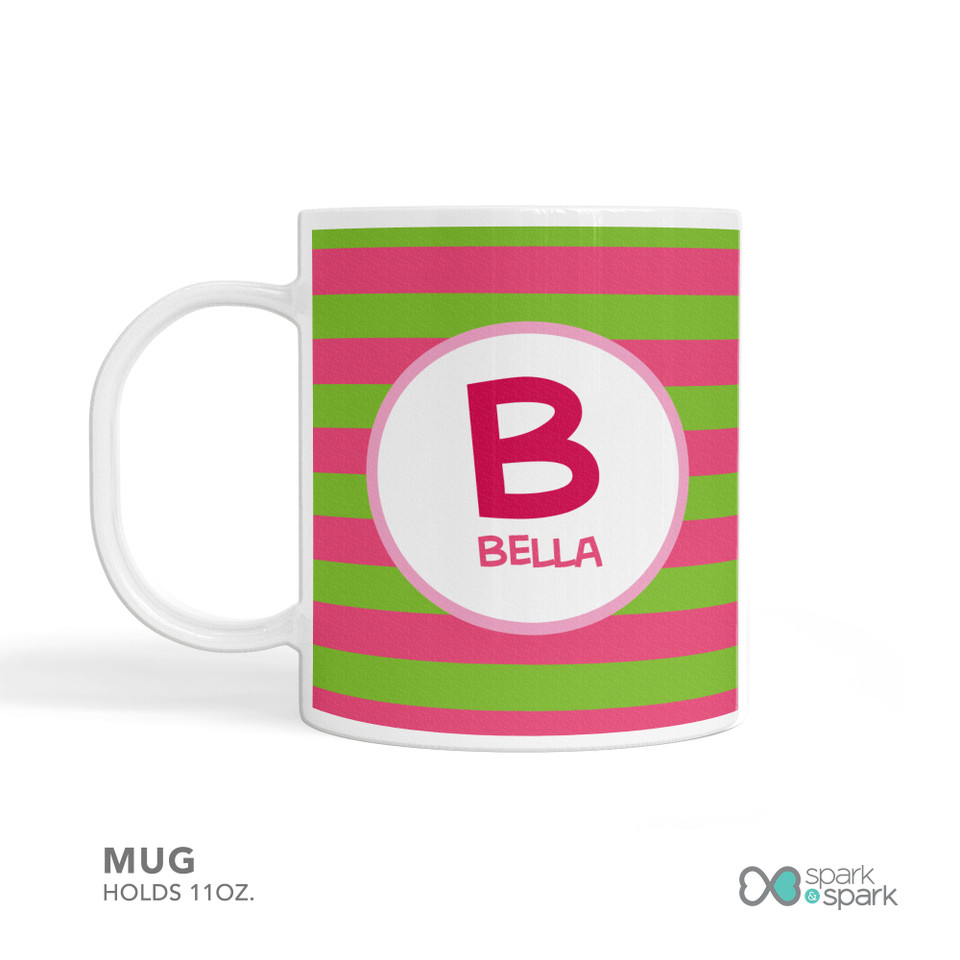 Fun Initials Pink Kids Plate