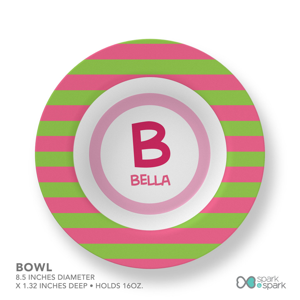 Fun Initials Pink Kids Plate