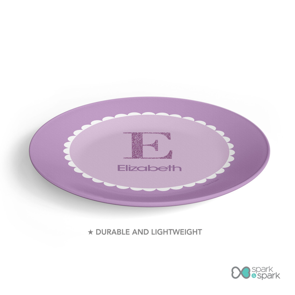 A Shiny Purple Letter Kids Plate