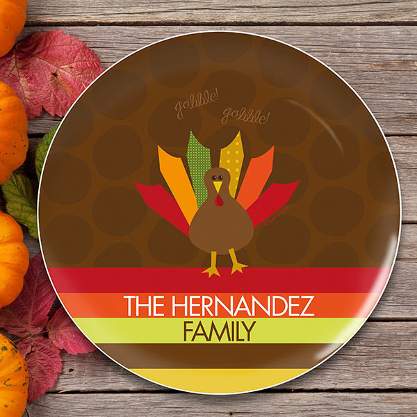 Turkey Says Hi Holiday Plate