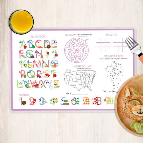 Circles and Circles Purple Kids Placemat