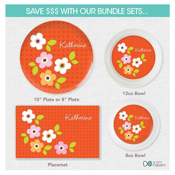 Preppy Flowers Orange Kids Placemat