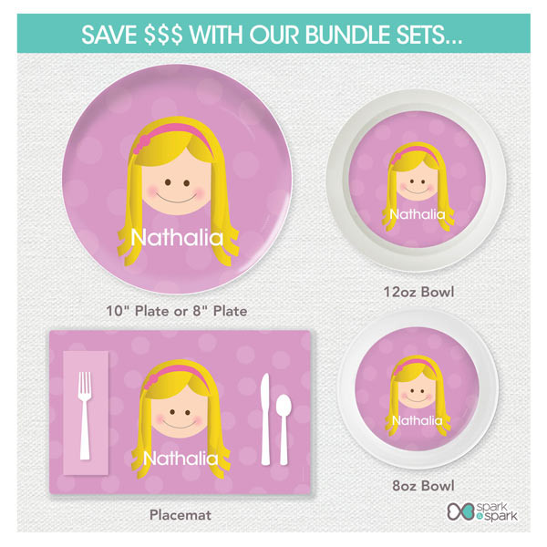 Just Like Me Girl Lavender Kids Placemat